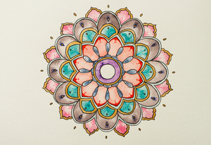 Mandala, akwarela Plakat