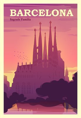 Sagrada Familia, Barcelona, Hiszpania Plakat